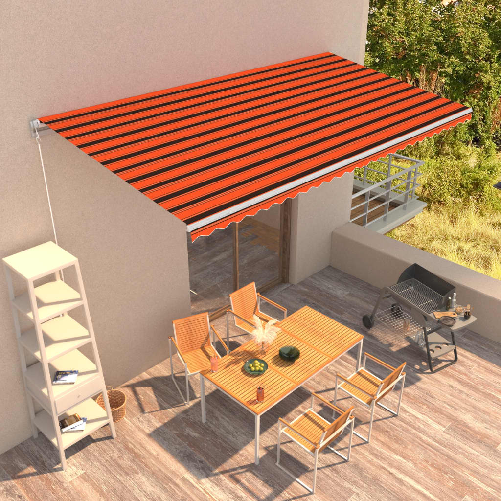 Tenda retrattile Arancione e Marrone 600 × 300 cm