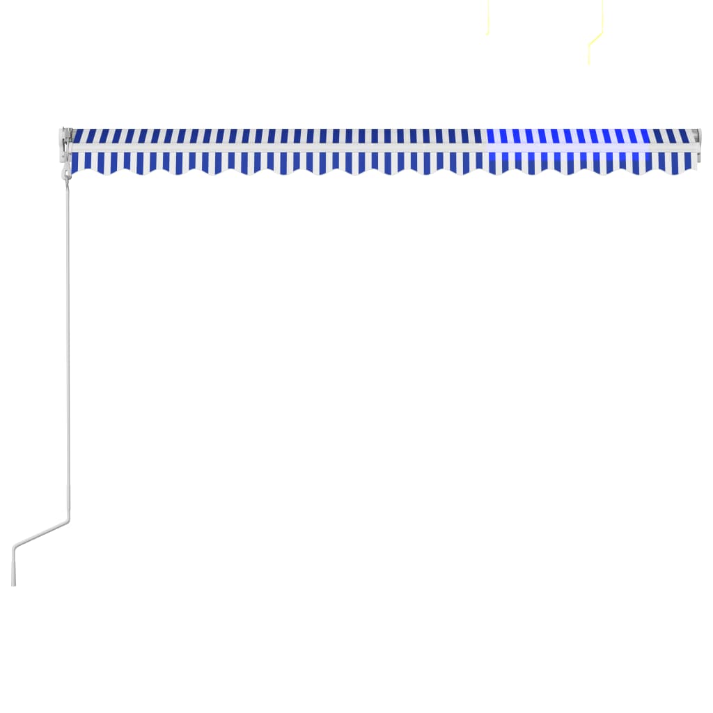 Tenda da Sole Retrattile Automatica 450x300 cm Blu e Bianca