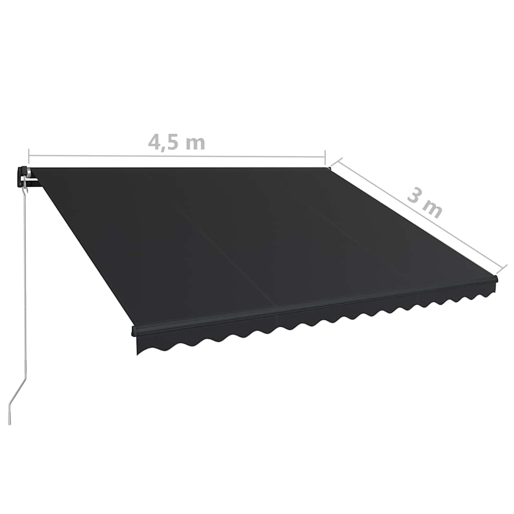 Tenda da Sole Retrattile Manuale con LED 450x300 cm Antracite