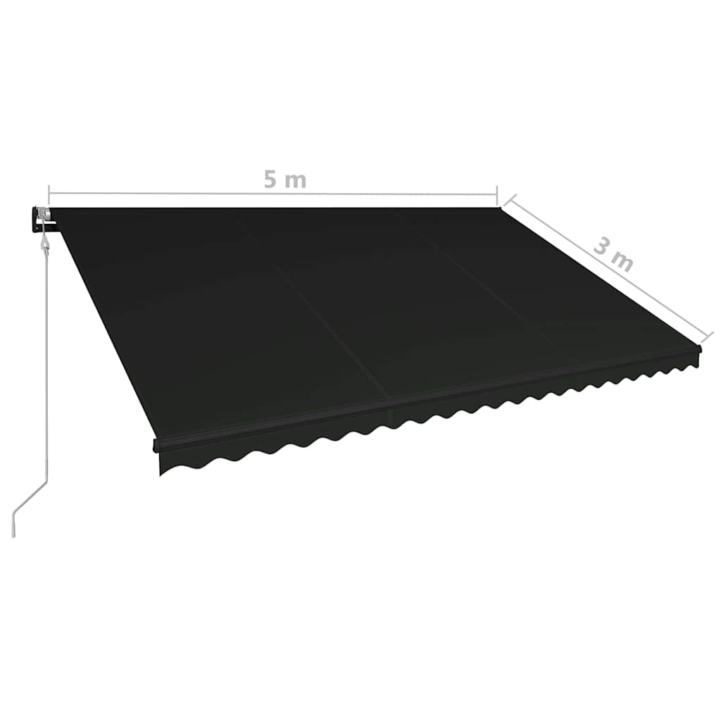 Tenda da Sole Retrattile Sensore Vento LED 500x300cm Antracite