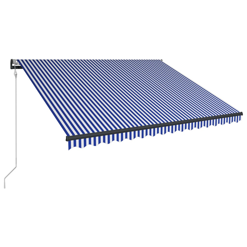 Tenda da Sole Retrattile Automatica 400x300 cm Blu e Bianca