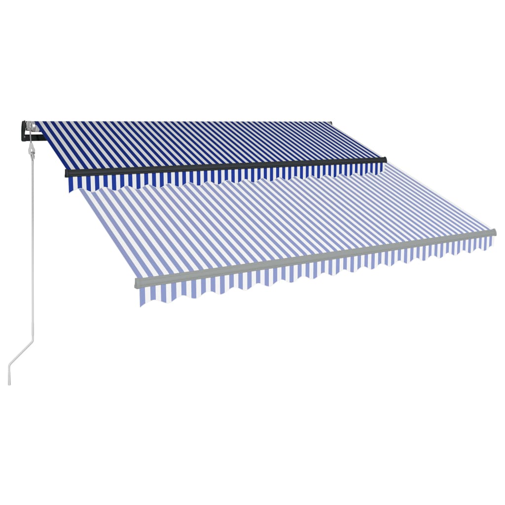 Tenda da Sole Retrattile Automatica 400x300 cm Blu e Bianca