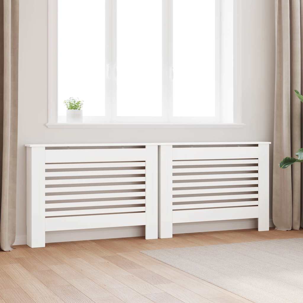 Coperture per Radiatori 2 pz Bianche 112x19x81,5 cm in MDF