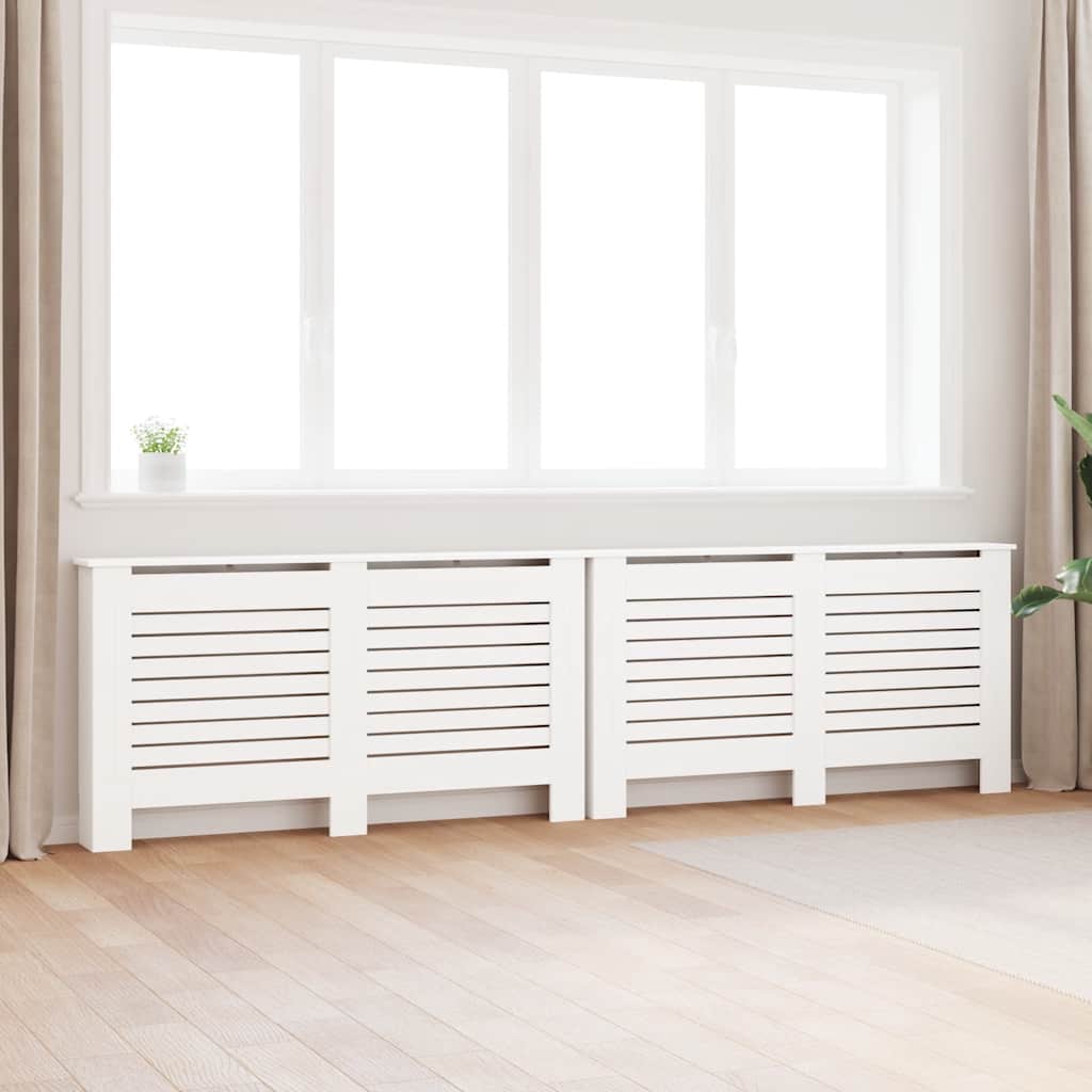 Coperture per Radiatori 2 pz Bianche 152x19x81,5 cm in MDF