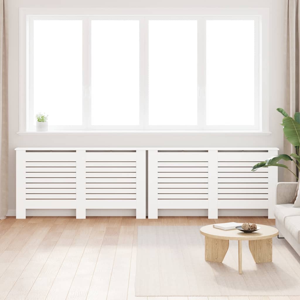 Coperture per Radiatori 2 pz Bianche 152x19x81,5 cm in MDF