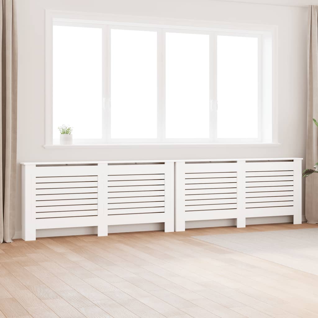Coperture per Radiatori 2 pz Bianche 172x19x81,5 cm in MDF