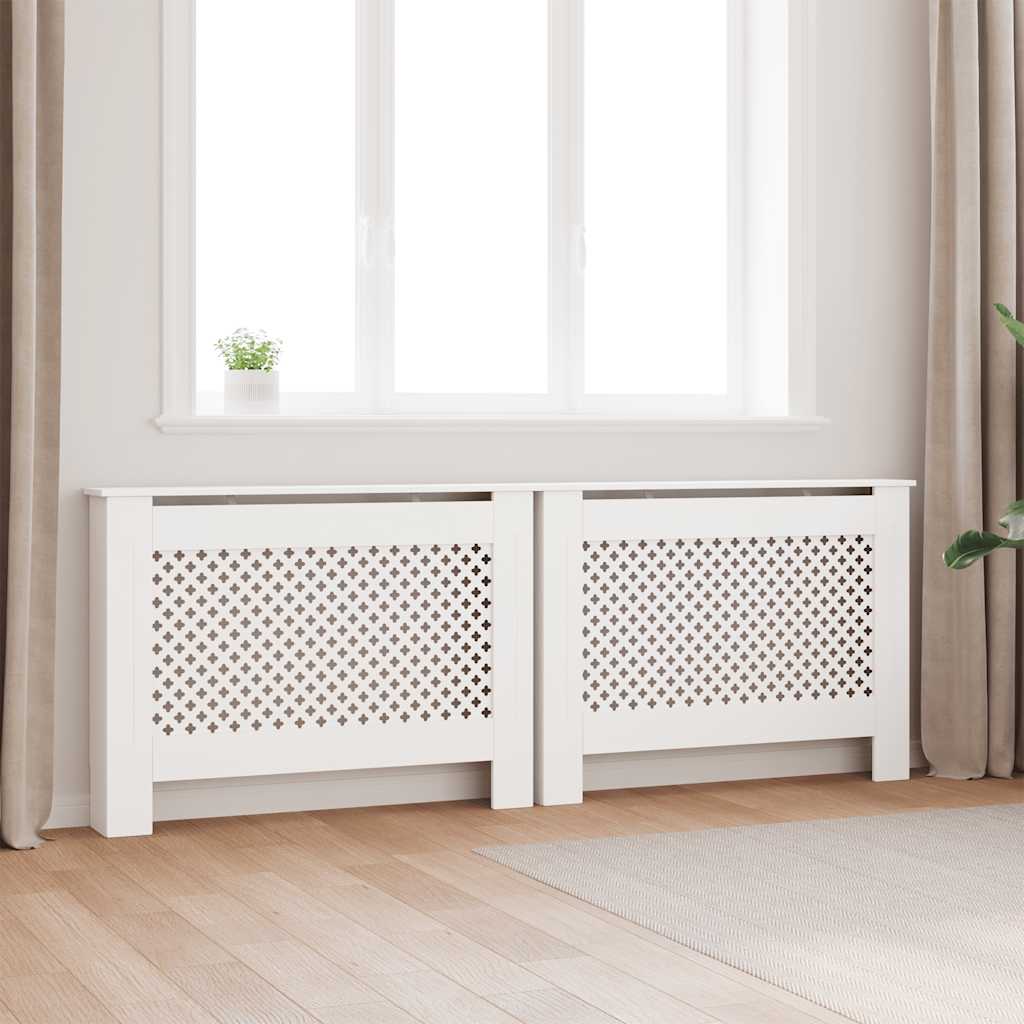 Coperture per Radiatori 2 pz Bianche 112x19x81,5 cm in MDF
