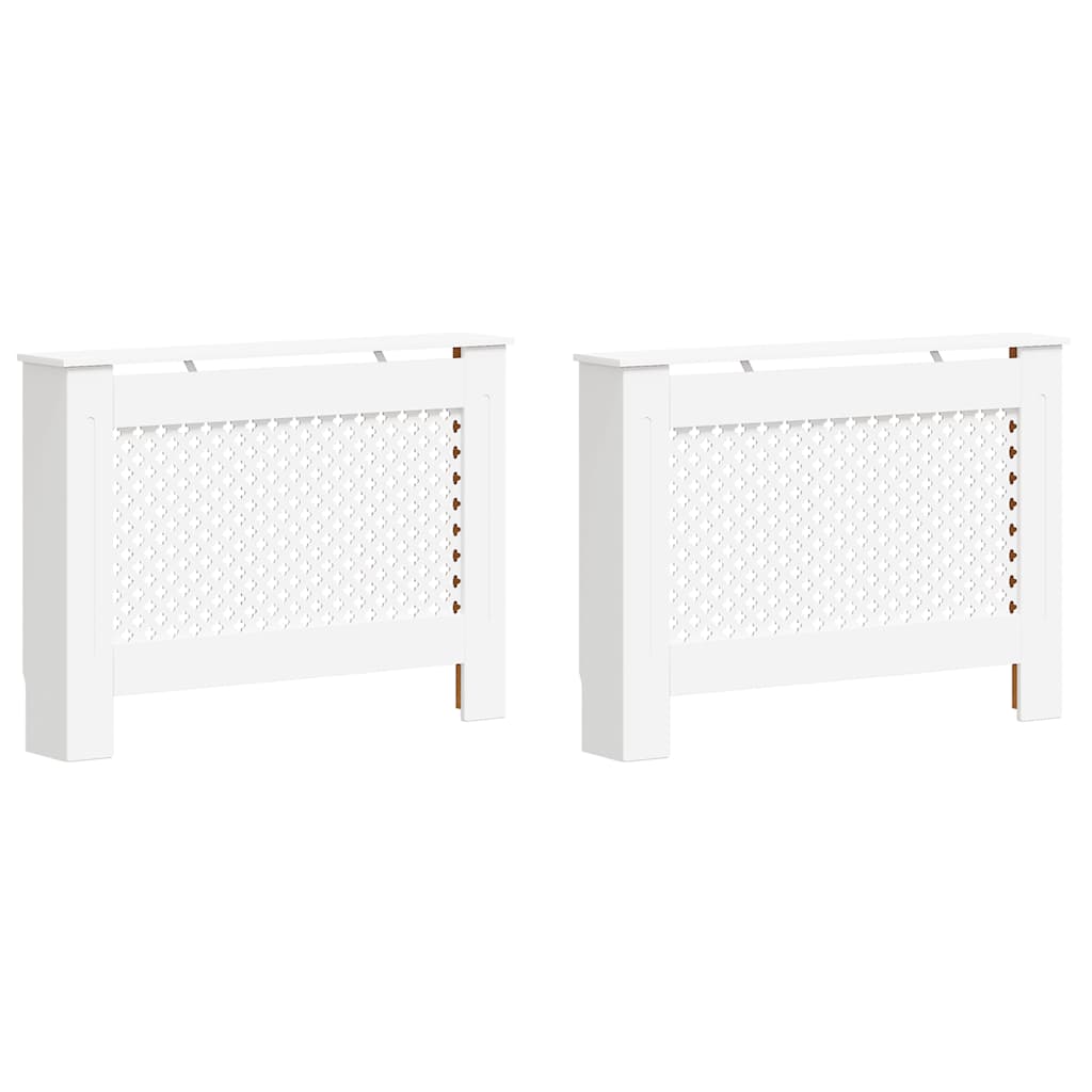 Coperture per Radiatori 2 pz Bianche 112x19x81,5 cm in MDF