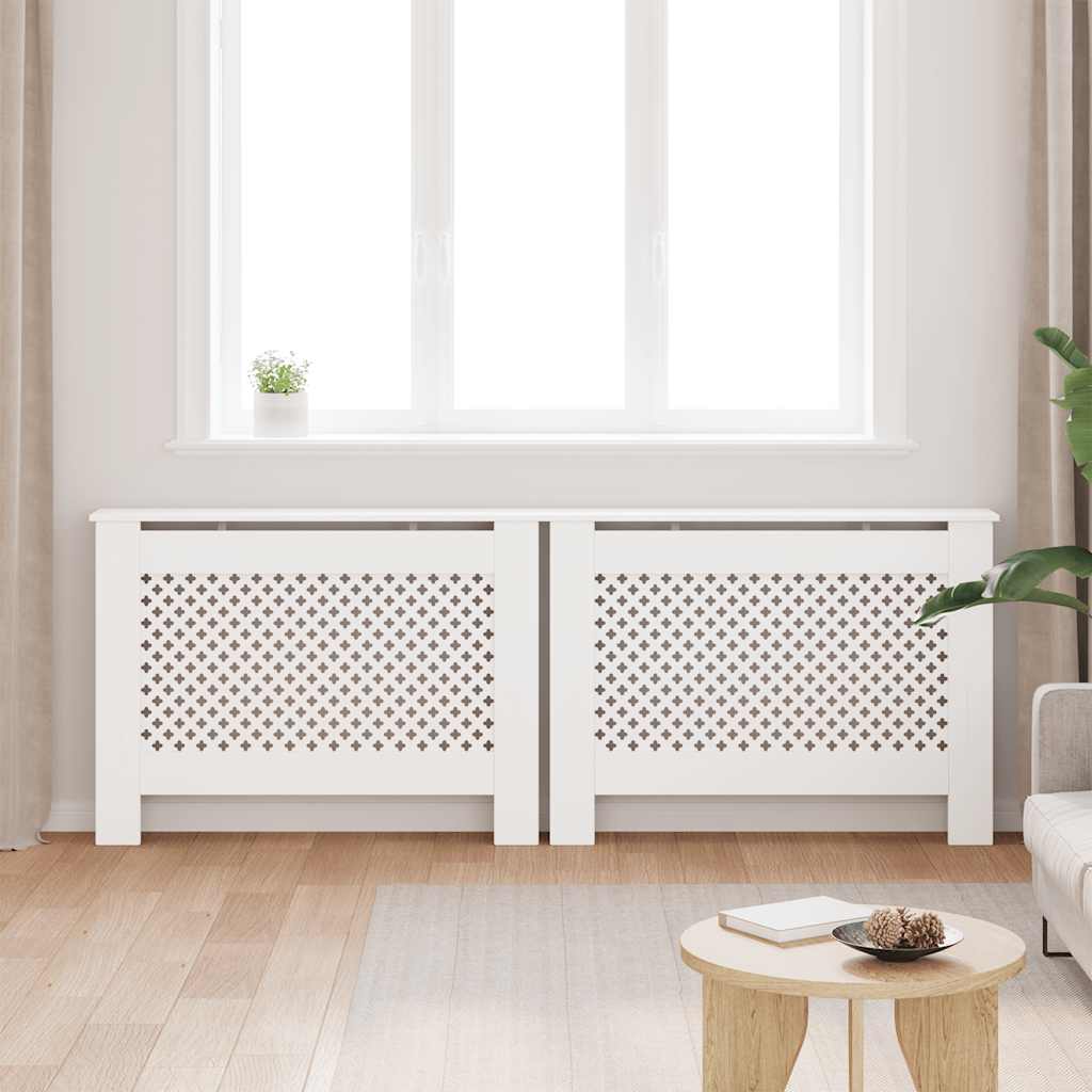Coperture per Radiatori 2 pz Bianche 112x19x81,5 cm in MDF