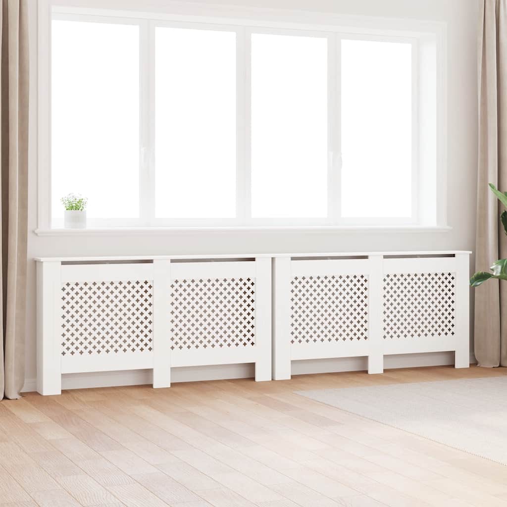 Coperture per Radiatori 2pz Bianche 152x19x81,5 cm in MDF