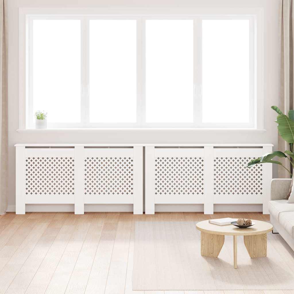 Coperture per Radiatori 2pz Bianche 152x19x81,5 cm in MDF