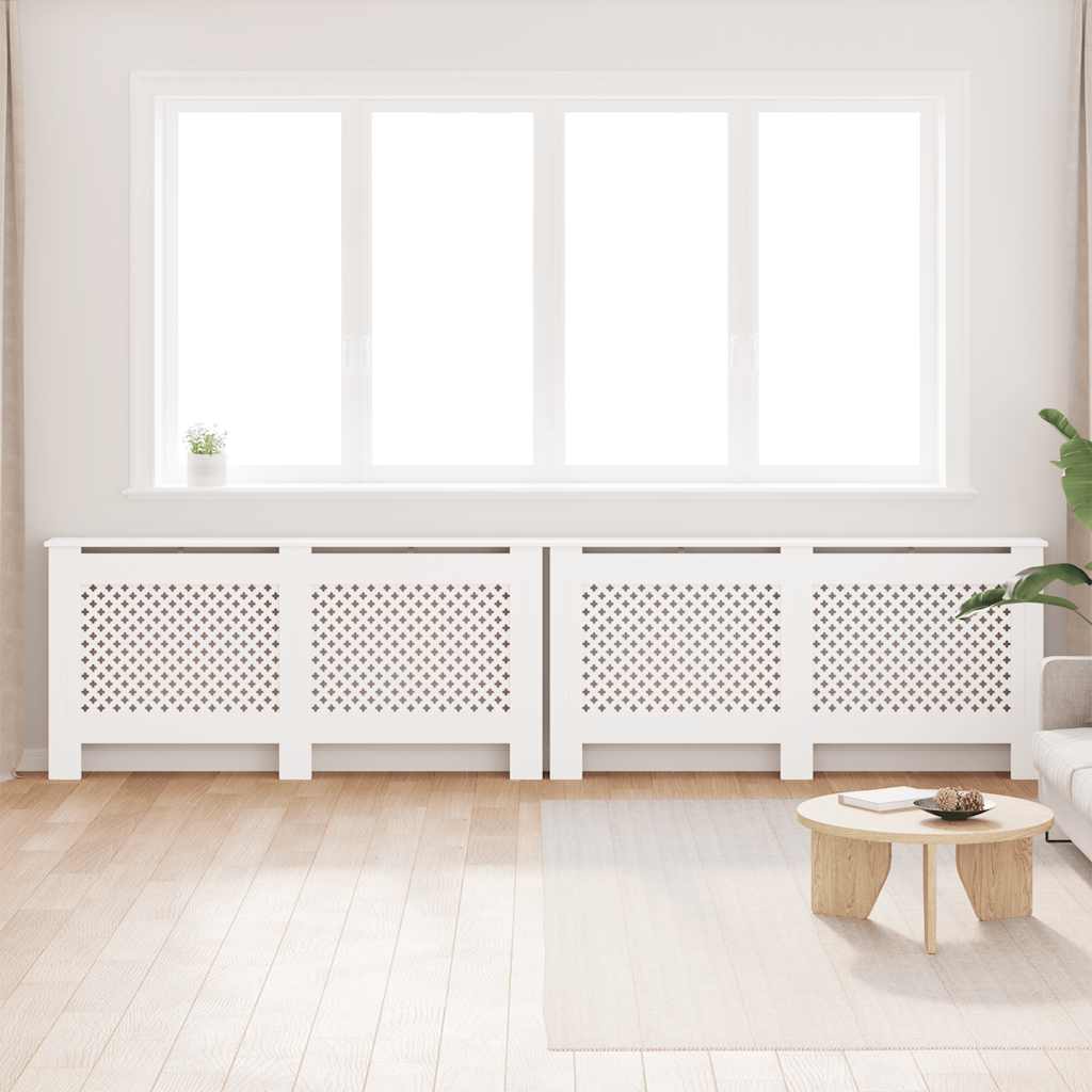 Coperture per Radiatori 2 pz Bianche 172x19x81,5 cm in MDF