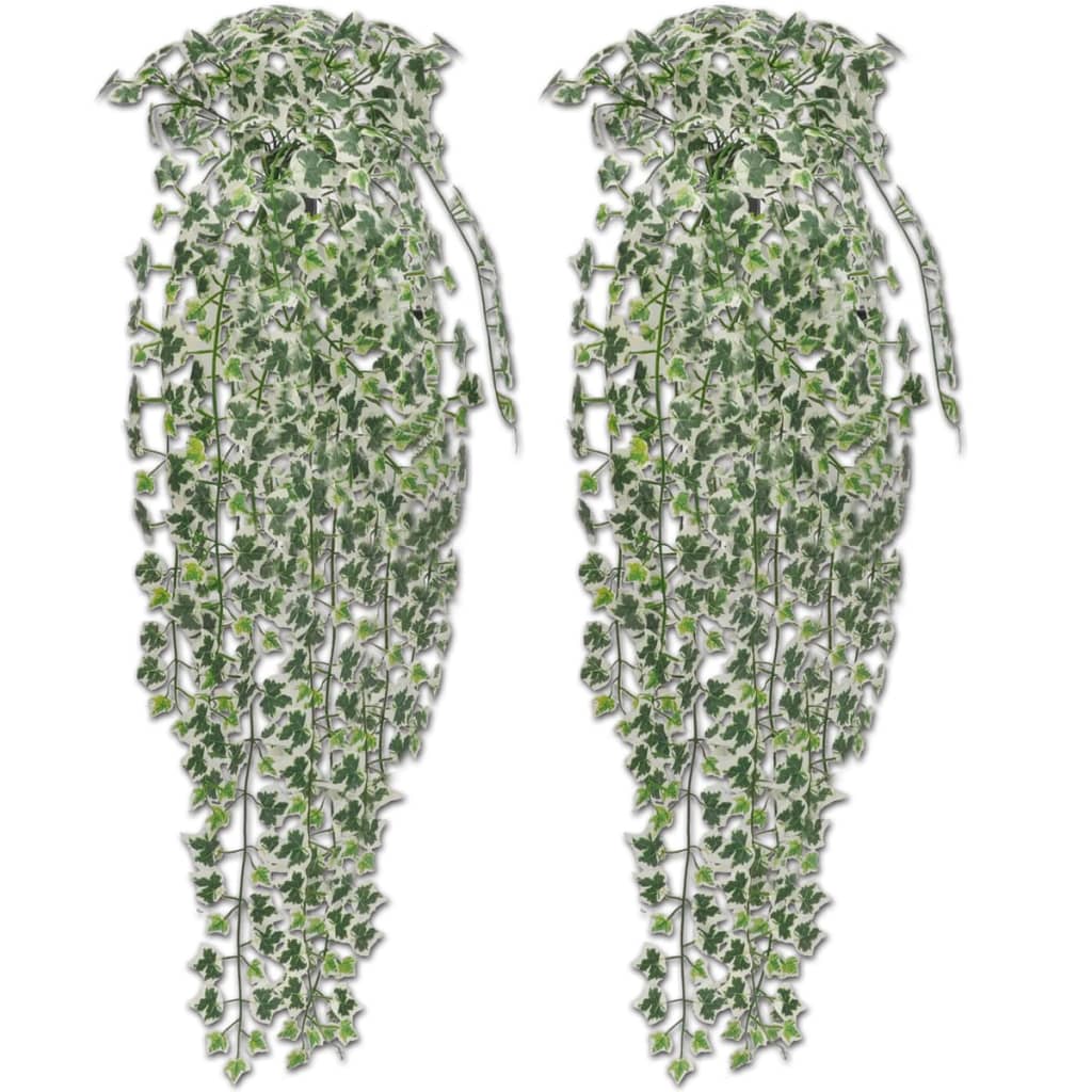 Foglie Artificiali di Edera 4 pz Variegata 90 cm
