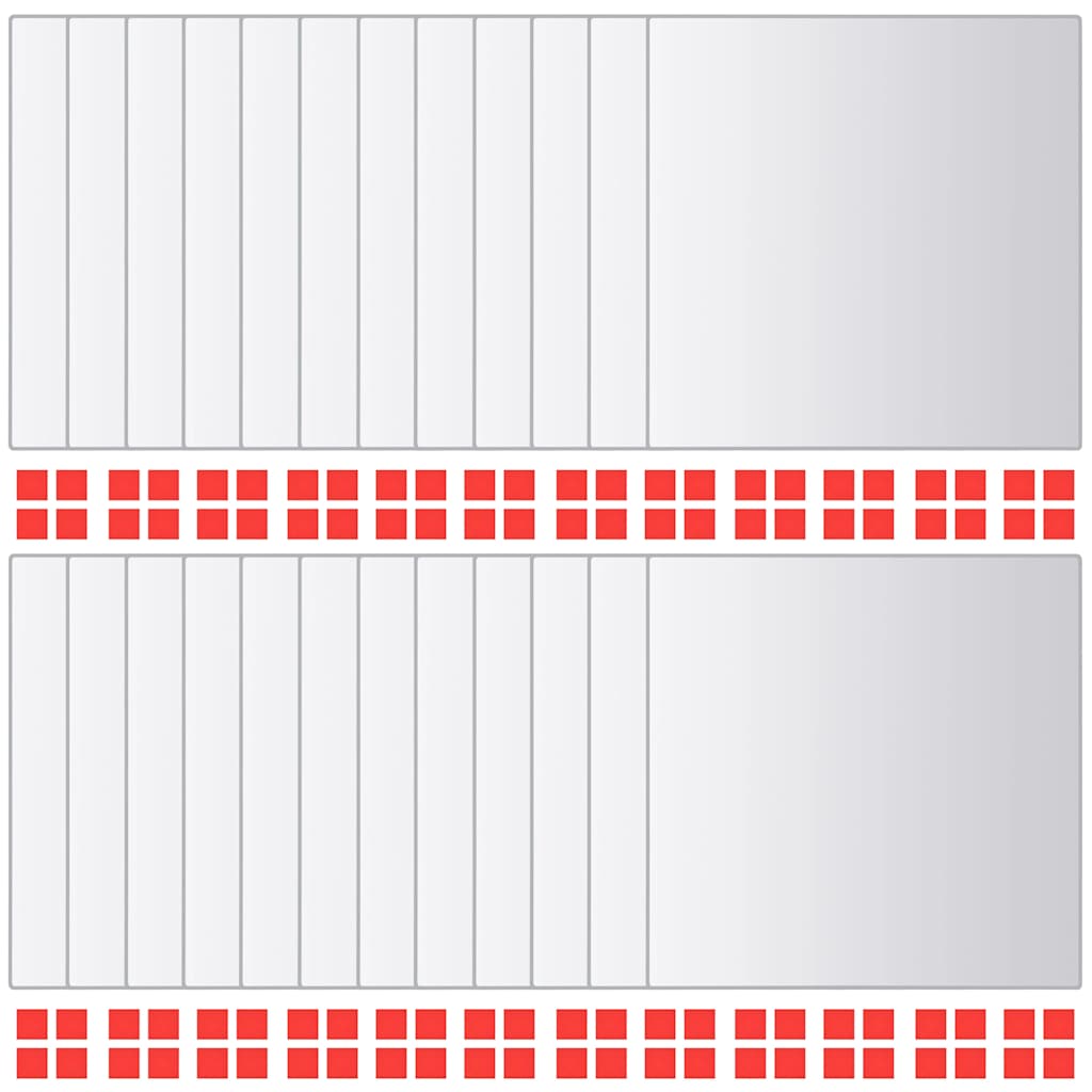Piastrelle a Specchio 48 pz Quadrate in Vetro