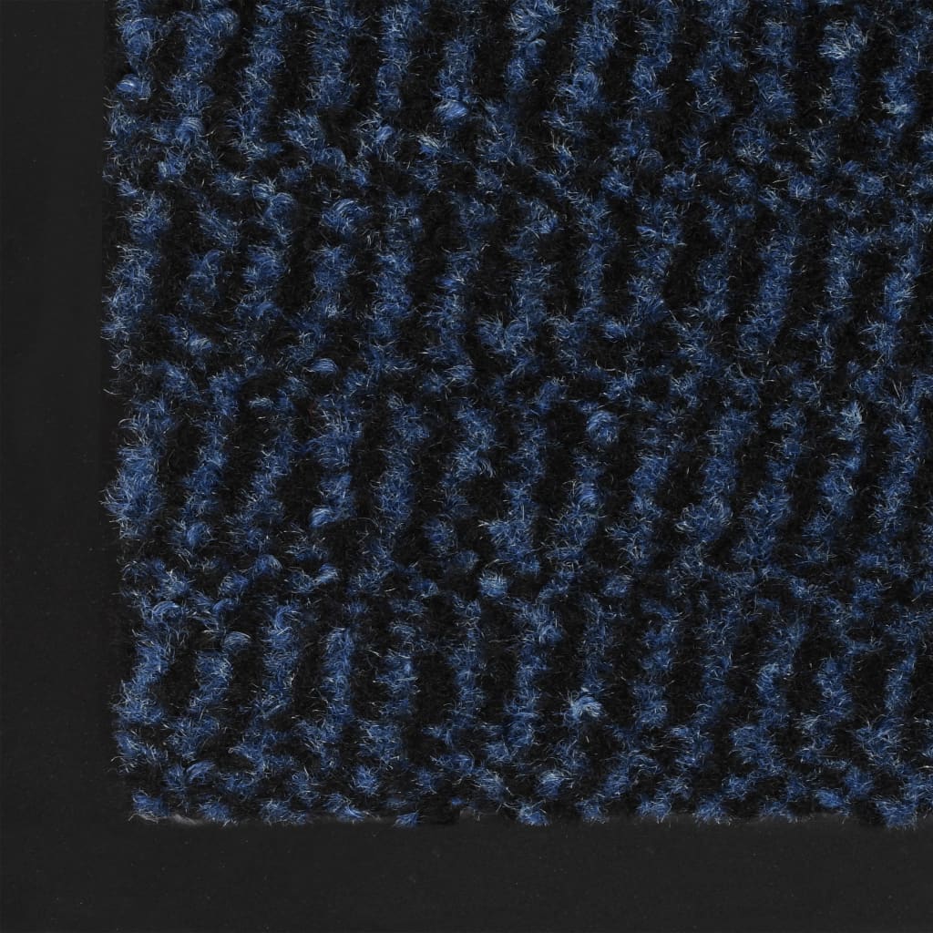 Tappeti Antipolvere 2 pz Rettangolari Trapuntati 40x60 cm Blu