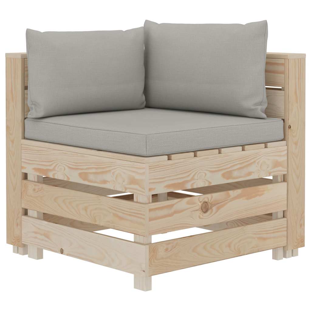 Divano da Giardino in Pallet 3 Posti con Cuscini Talpa in Legno