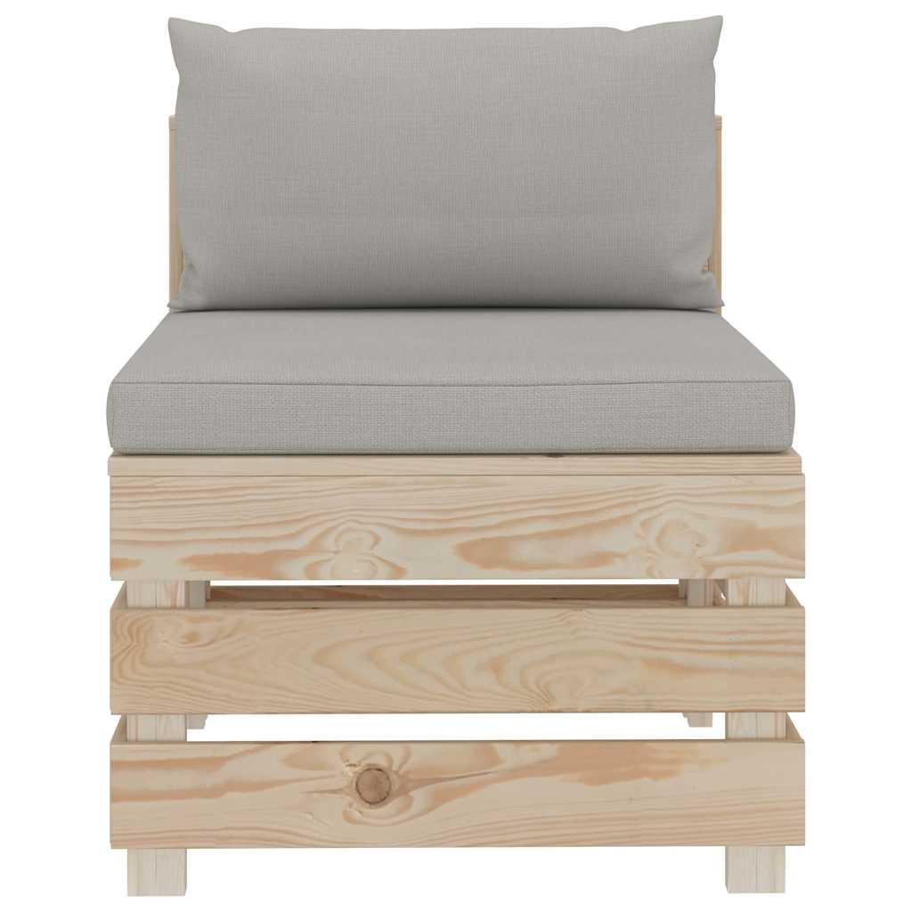 Divano da Giardino in Pallet 3 Posti con Cuscini Talpa in Legno