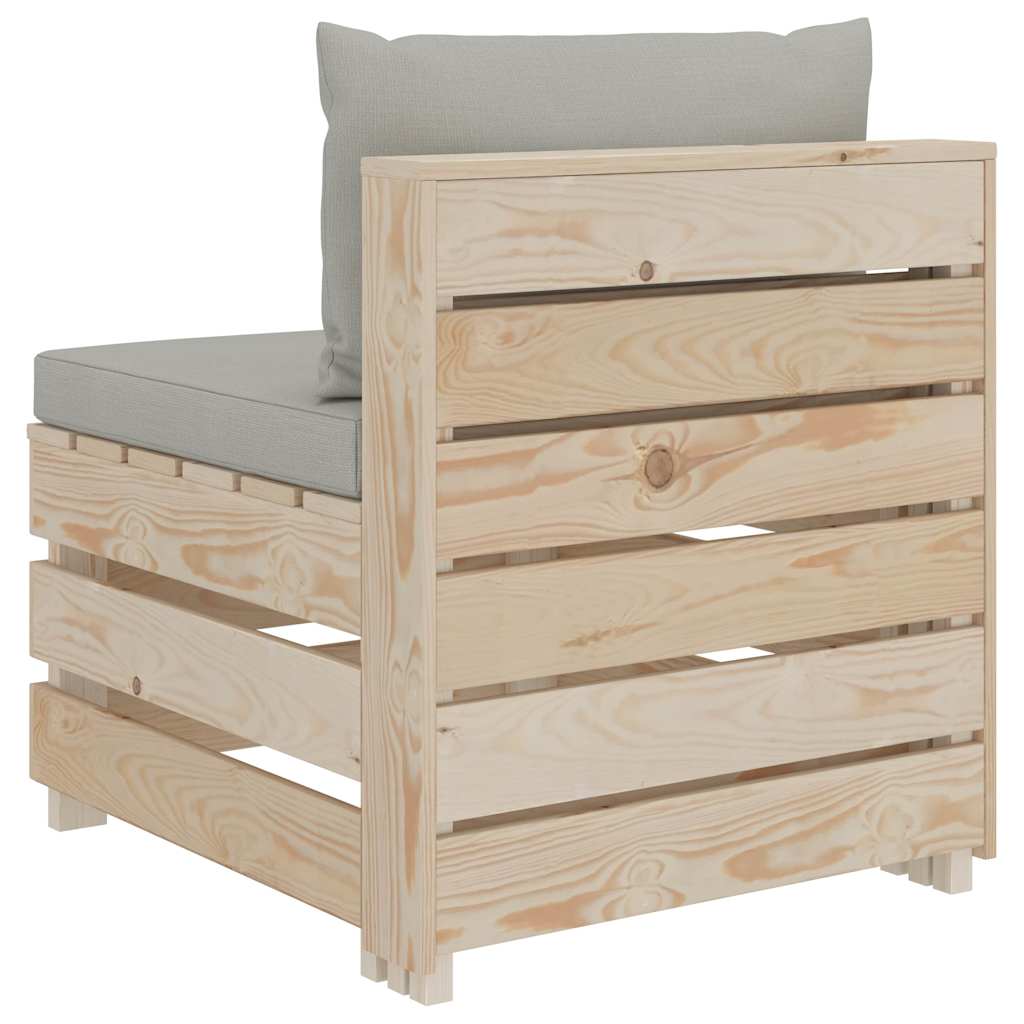 Divano da Giardino in Pallet 3 Posti con Cuscini Talpa in Legno