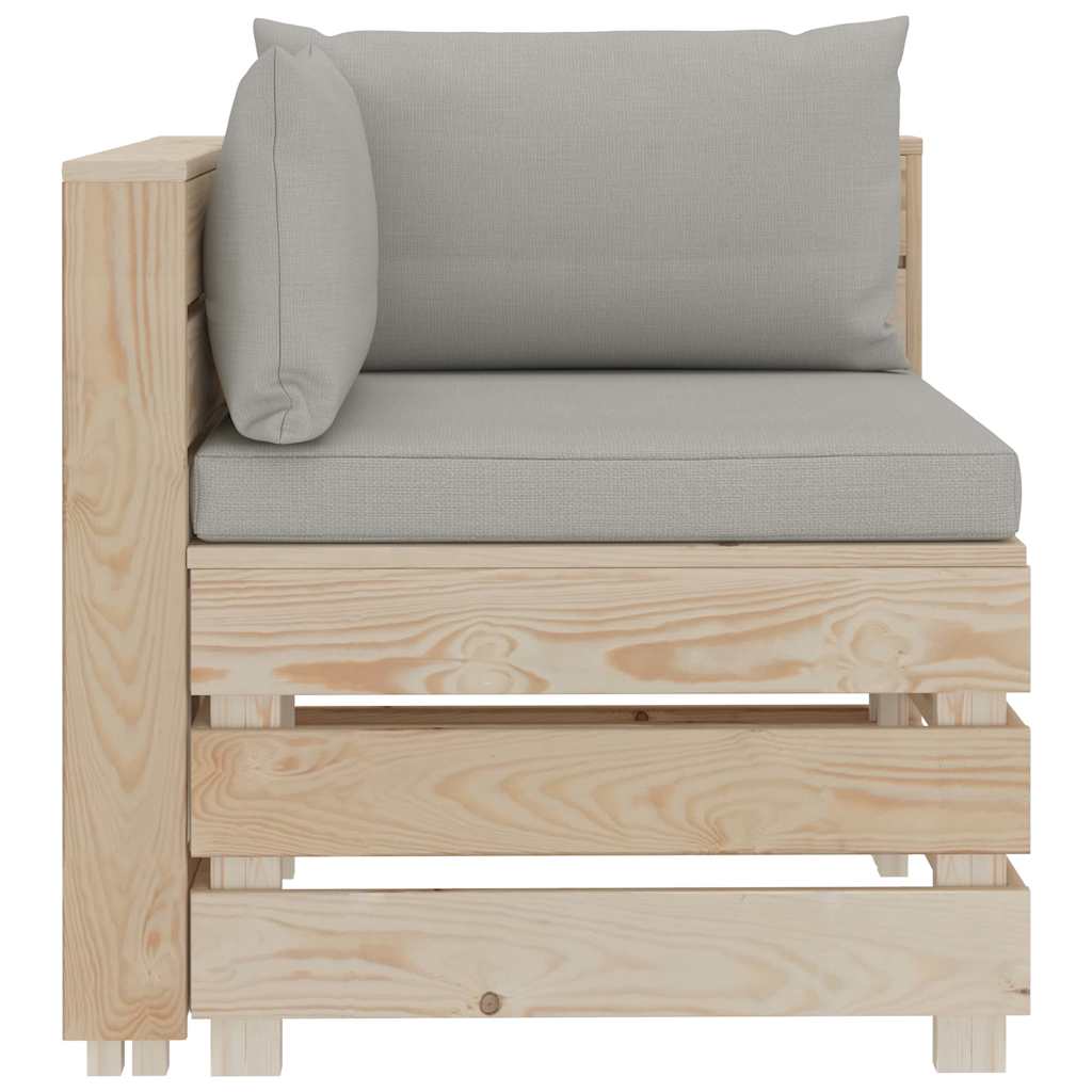 Divano da Giardino in Pallet 3 Posti con Cuscini Talpa in Legno