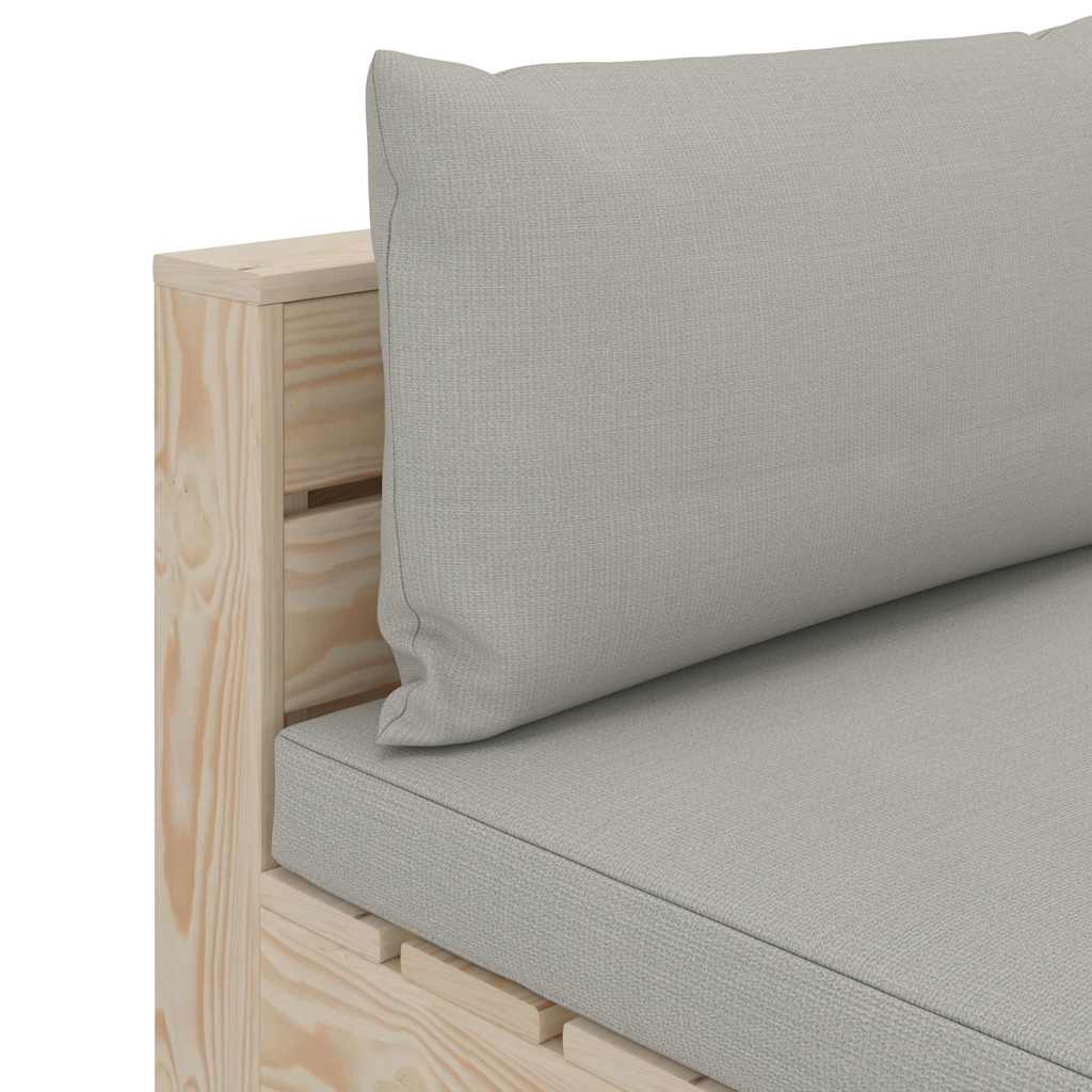 Divano da Giardino in Pallet 3 Posti con Cuscini Talpa in Legno