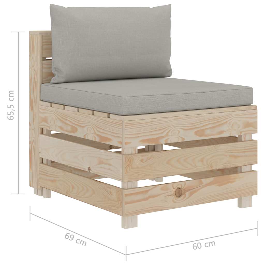 Set Divani da Giardino Pallet 4 pz con Cuscini Talpa in Legno