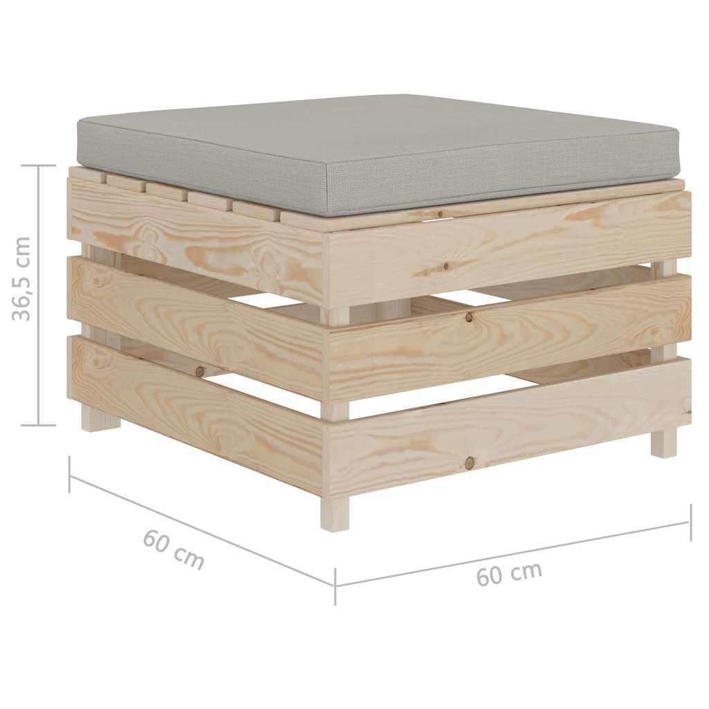 Set Divani da Giardino Pallet 4 pz con Cuscini Talpa in Legno