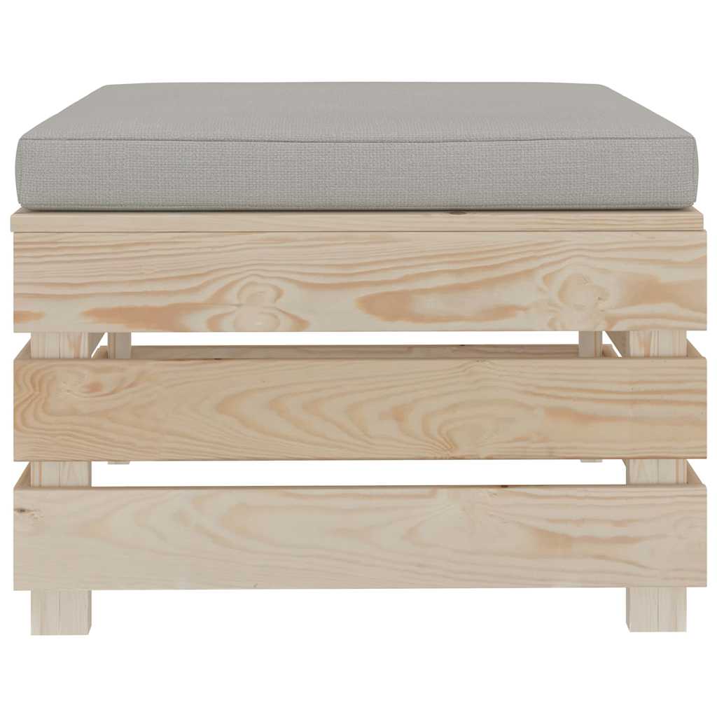 Set Divani da Giardino Pallet 4 pz con Cuscini Talpa in Legno