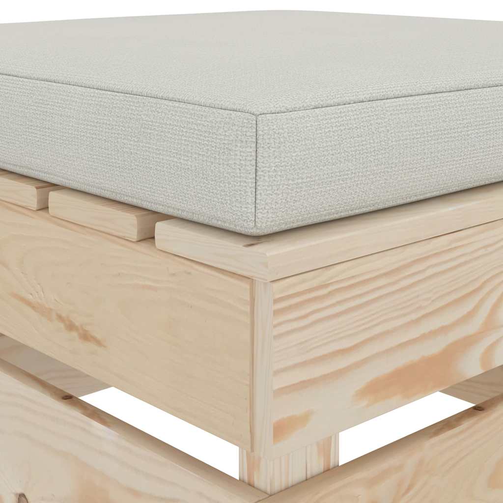 Set Divani da Giardino Pallet 4 pz con Cuscini Beige in Legno
