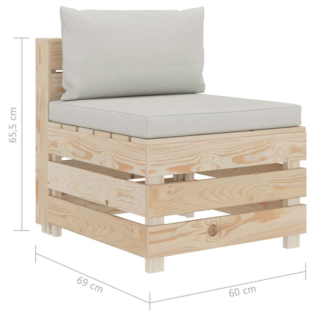 Set Divani da Giardino Pallet 4 pz con Cuscini Beige in Legno