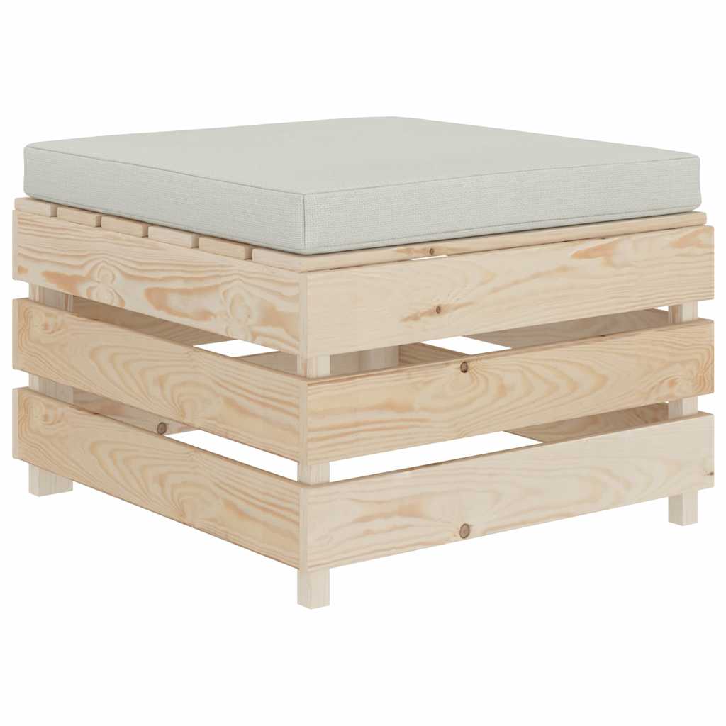 Set Divani da Giardino Pallet 4 pz con Cuscini Beige in Legno