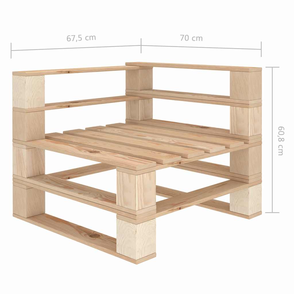 Divano da Giardino a Pallet 4 Posti in Legno