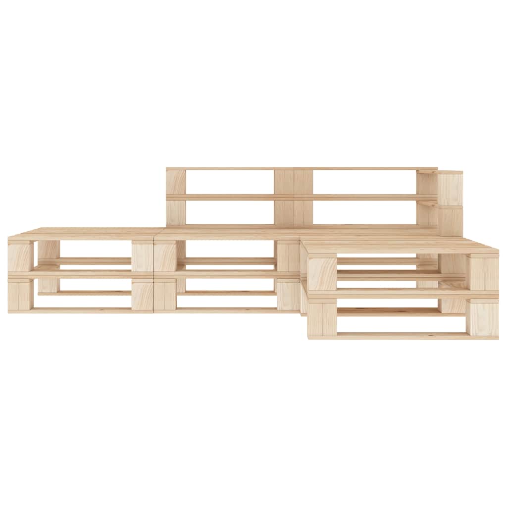 Set Divani da Giardino su Pallet 4 pz in Legno