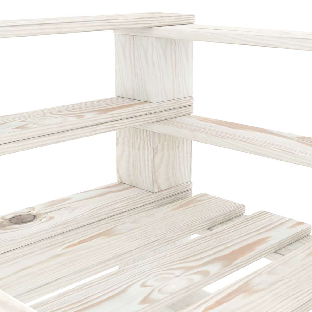 Set Salotto da Giardino 6 pz Pallet in Legno Bianco