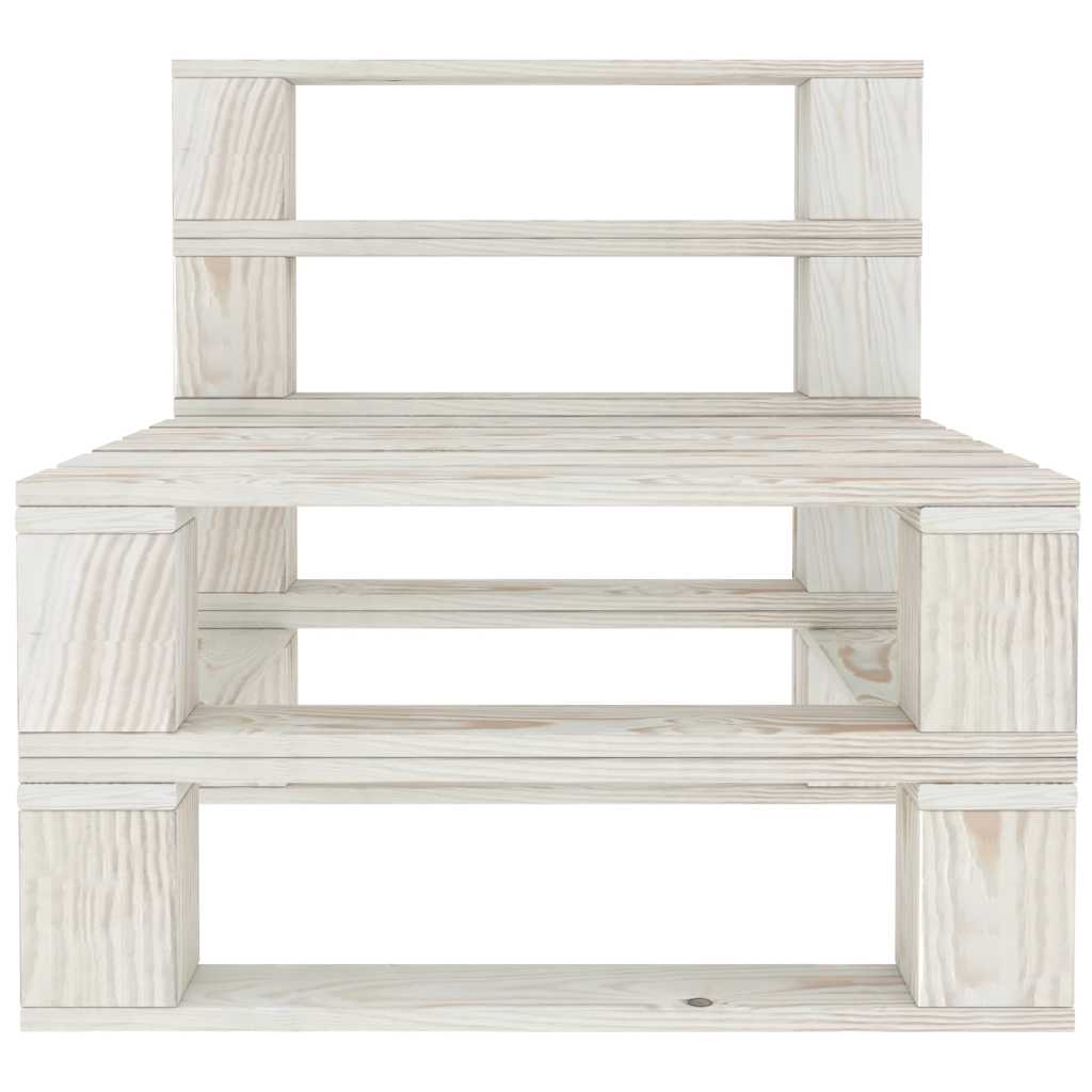 Set Salotto da Giardino 6 pz Pallet in Legno Bianco