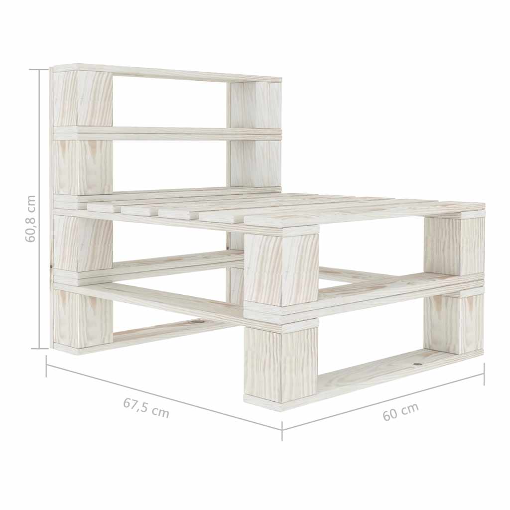 Set Salotto da Giardino 6 pz su Pallet in Legno Bianco