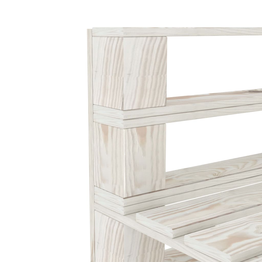 Set Salotto da Giardino 6 pz Pallet in Legno Bianco