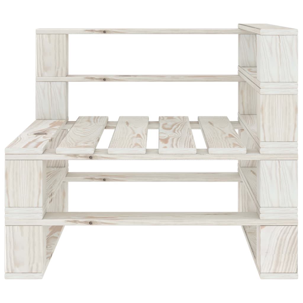 Set Salotto da Giardino 6 pz Pallet in Legno Bianco
