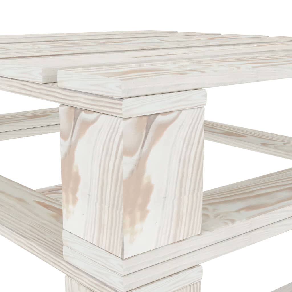 Set Salotto da Giardino 6 pz Pallet in Legno Bianco