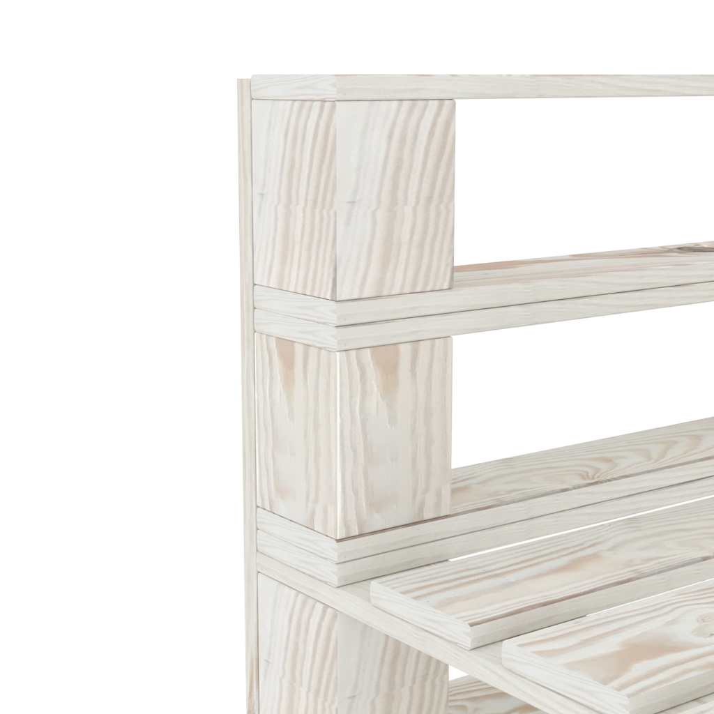 Set Salotto da Giardino 6 pz Pallet in Legno Bianco