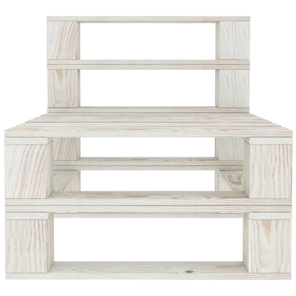 Set Salotto da Giardino 6 pz Pallet in Legno Bianco