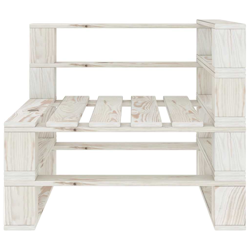 Set Salotto da Giardino 6 pz Pallet in Legno Bianco