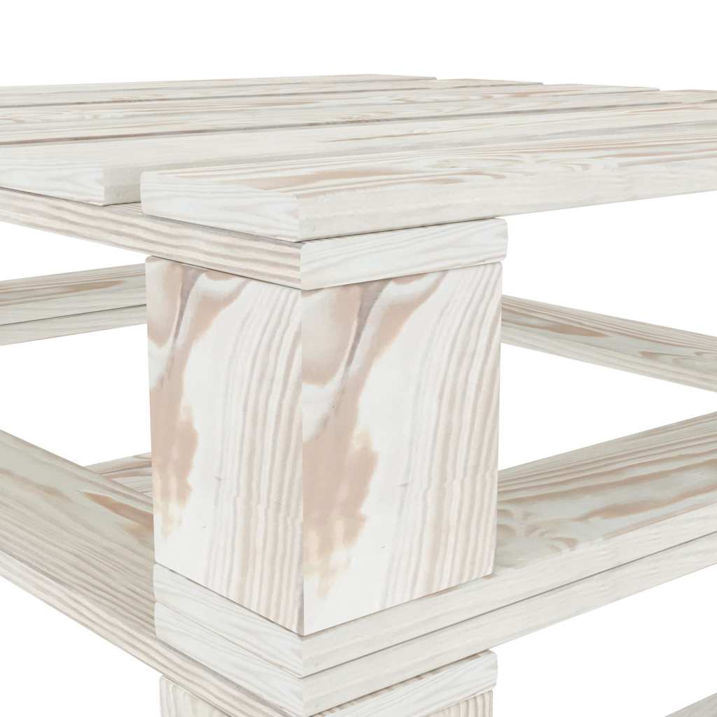 Set Salotto da Giardino 6 pz Pallet in Legno Bianco