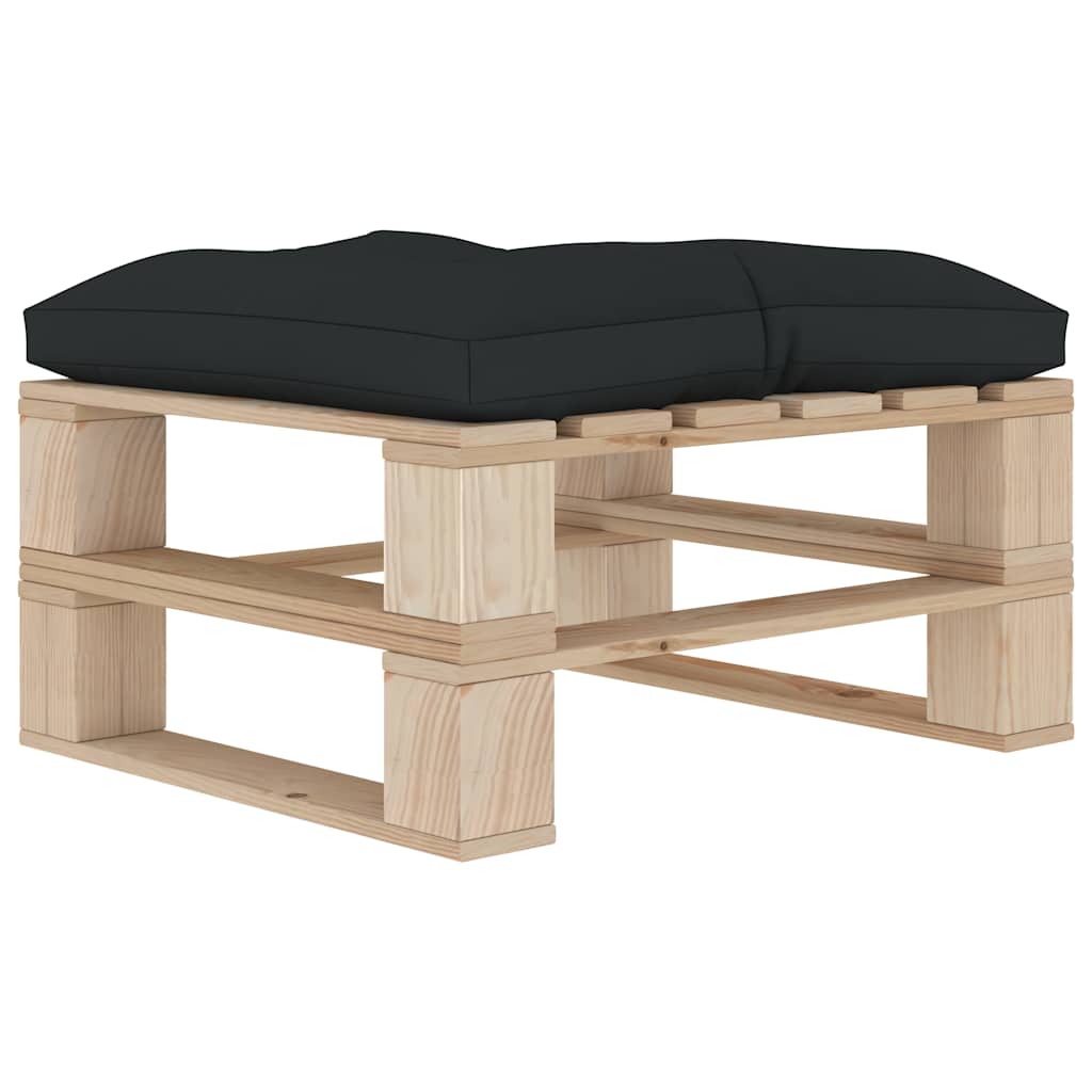 Set Divani da Giardino Pallet 4pz Antracite con Cuscini",