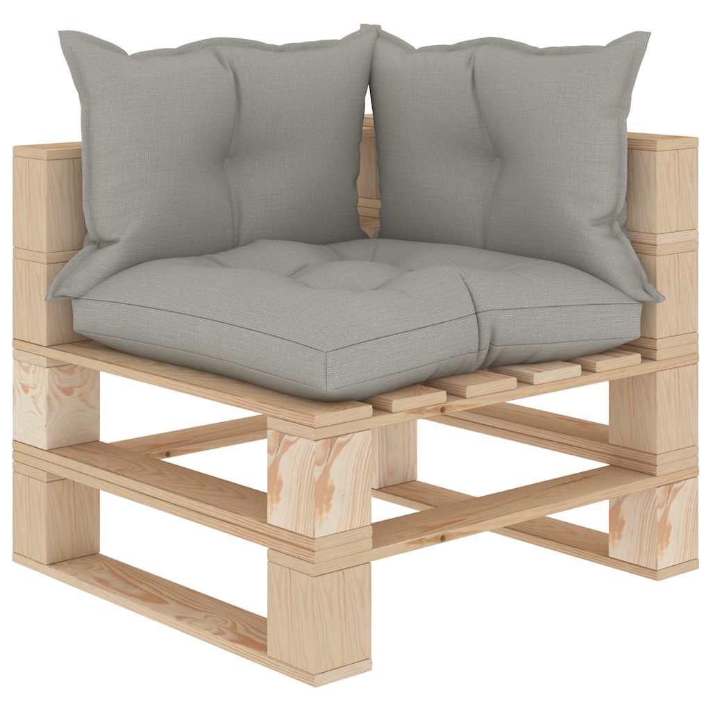 Set Divani da Giardino Pallet 4 pz con Cuscini Talpa in Legno
