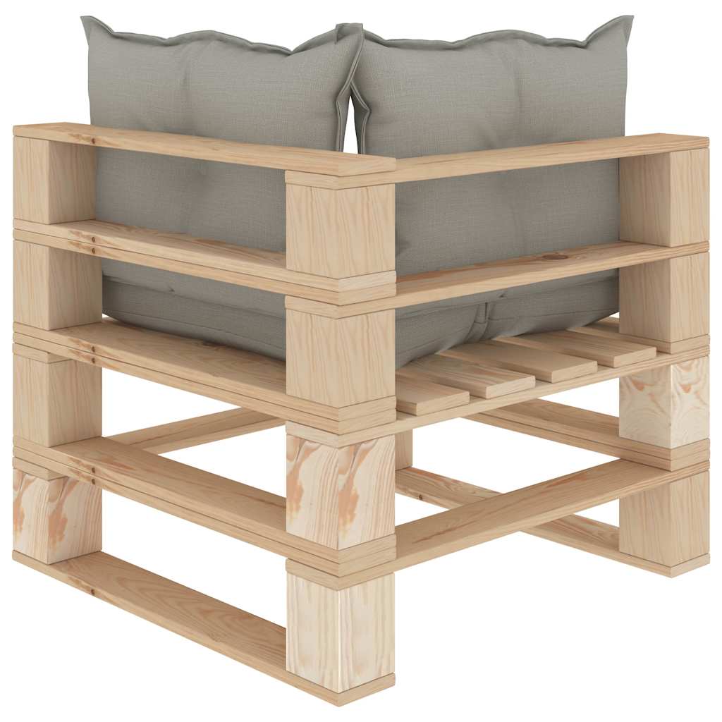 Set Divani da Giardino Pallet 4 pz con Cuscini Talpa in Legno
