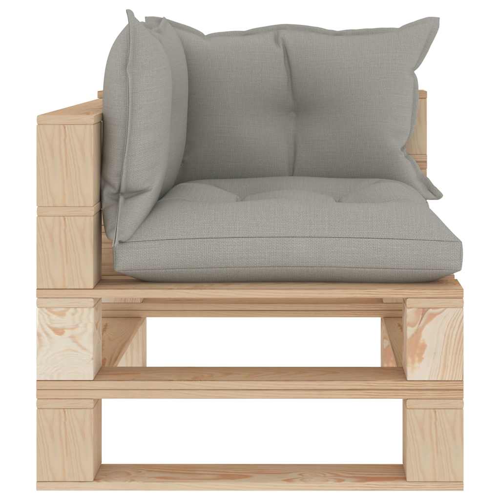 Set Divani da Giardino Pallet 4 pz con Cuscini Talpa in Legno