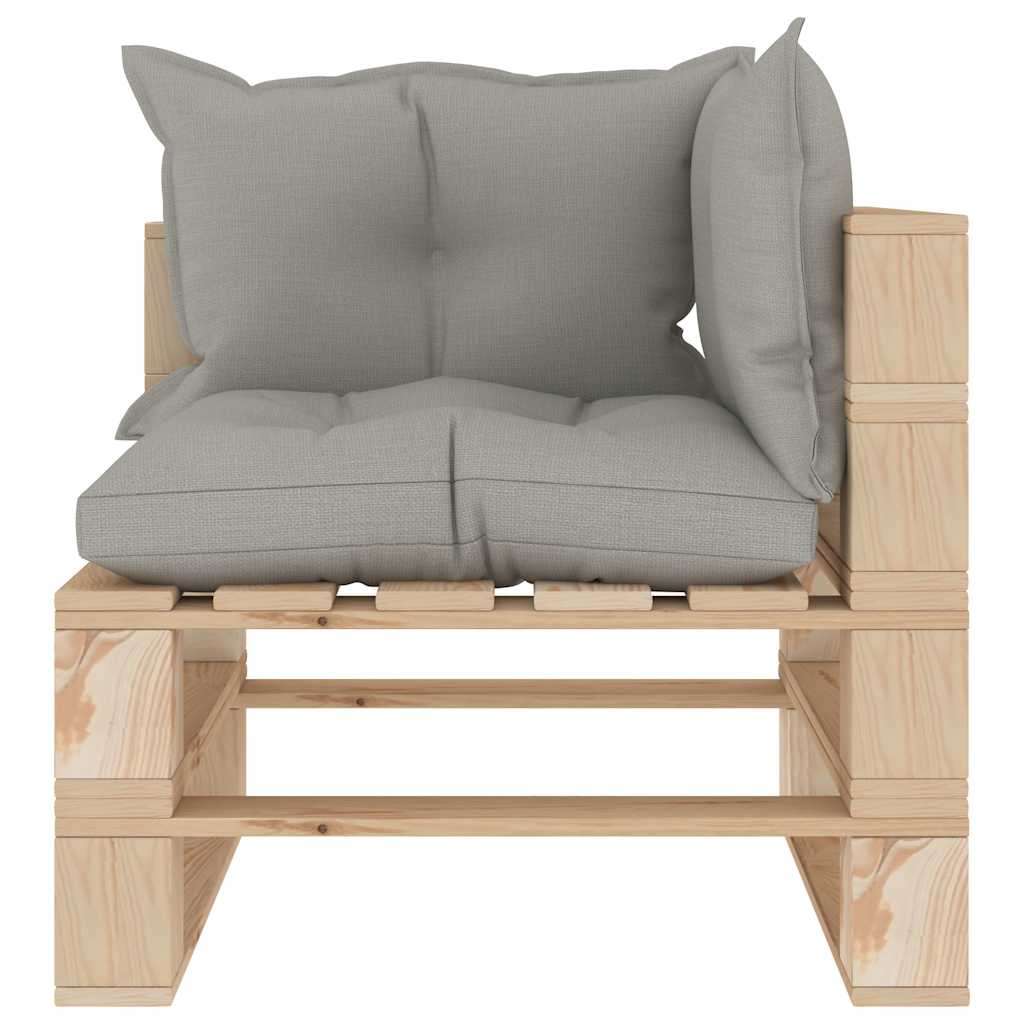 Set Divani da Giardino Pallet 4 pz con Cuscini Talpa in Legno