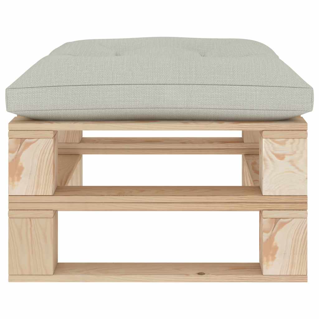 Set Divani da Giardino Pallet 4 pz con Cuscini Beige in Legno