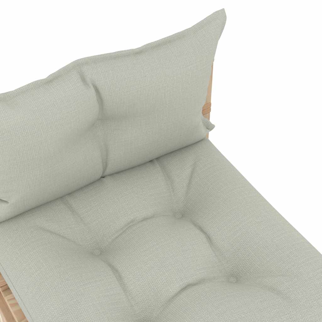 Set Divani da Giardino Pallet 4 pz con Cuscini Beige in Legno