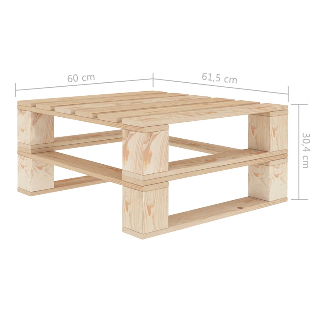 Set Divani da Giardino Pallet 4 pz con Cuscini Beige in Legno